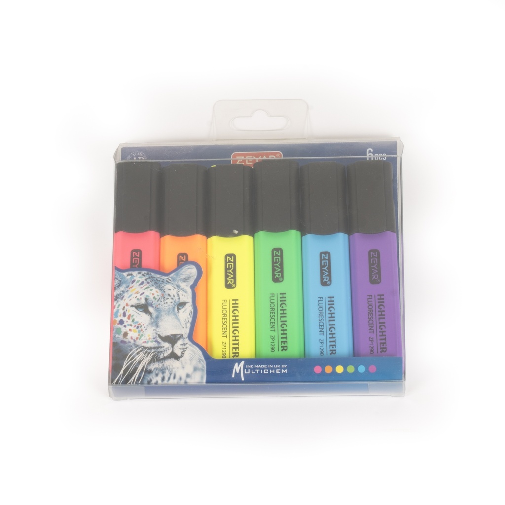[2142] طقم أقلام هاي لايت مربع 6  لون ZP1090-7