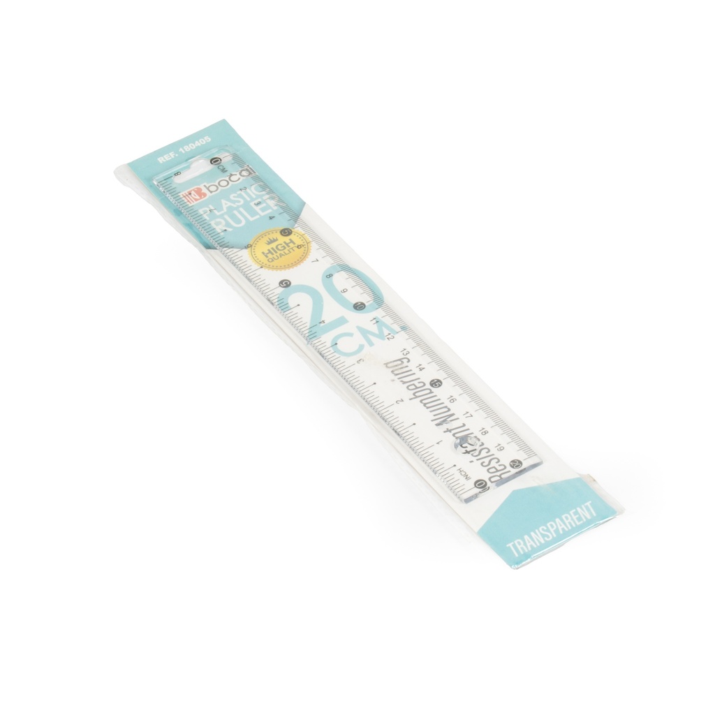 [2155] مسطرة بلاستك شفاف كرت 20  سم