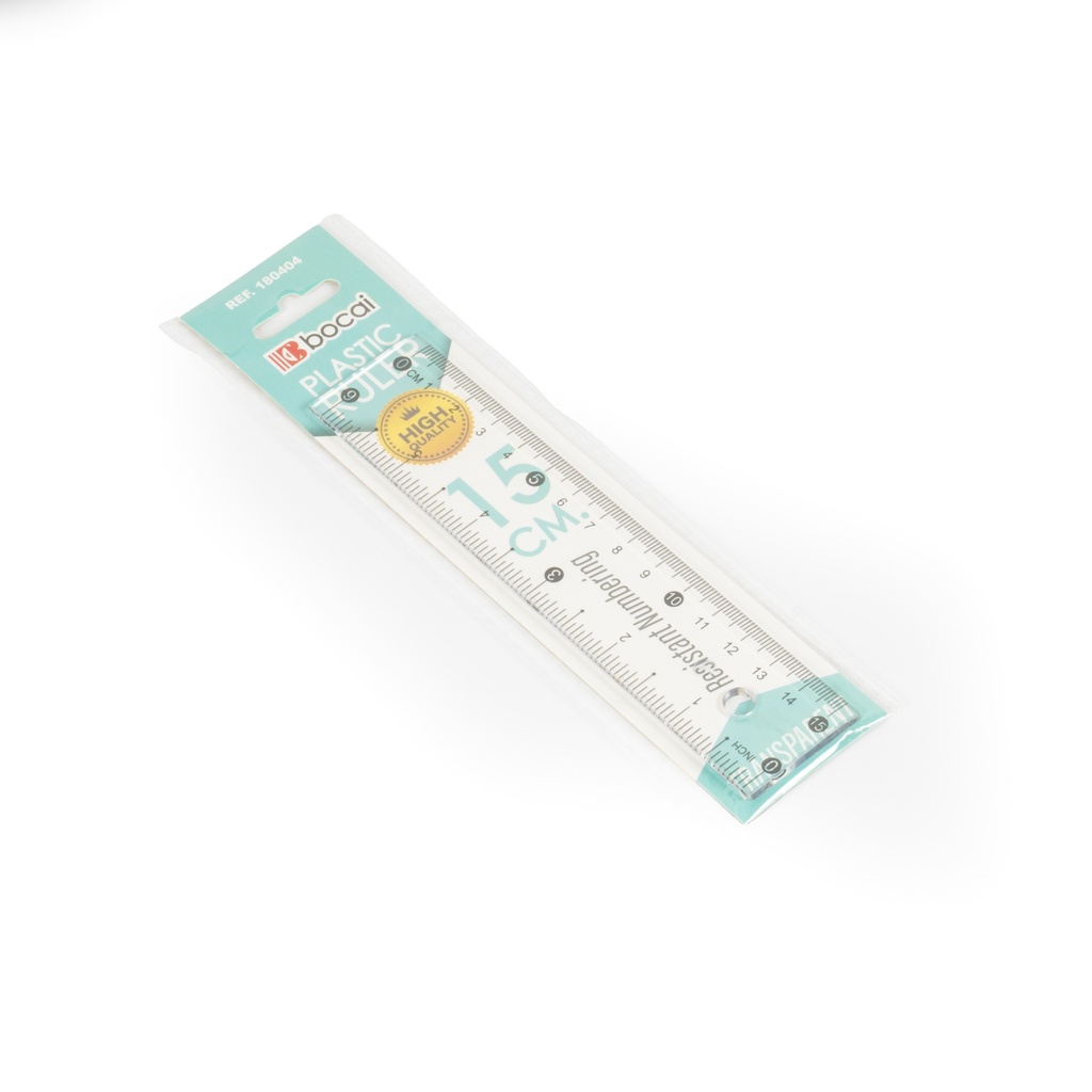 [2156] مسطرة بلاستك شفاف كرت 15  سم-180404