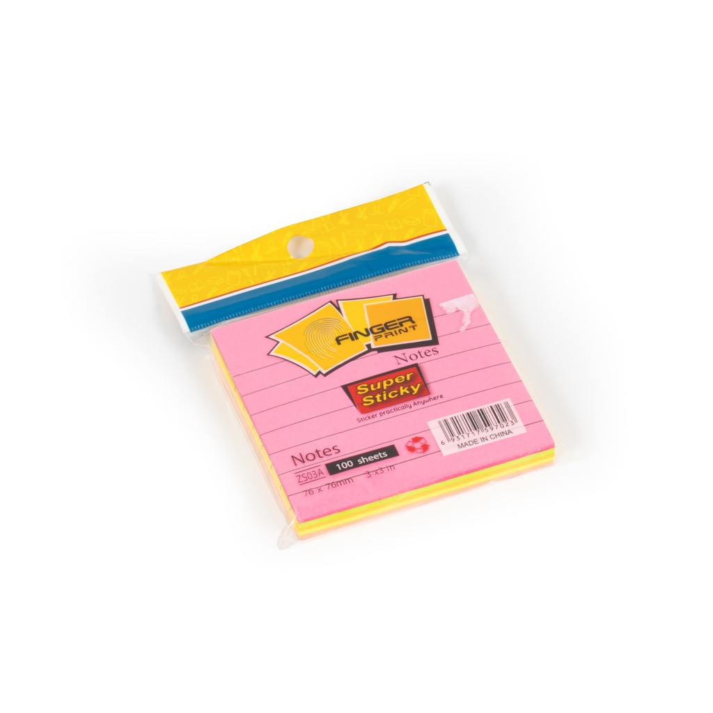 [2193] ورق ملاحظات مسطر طبقات فسفورى 3×3/ZS-408