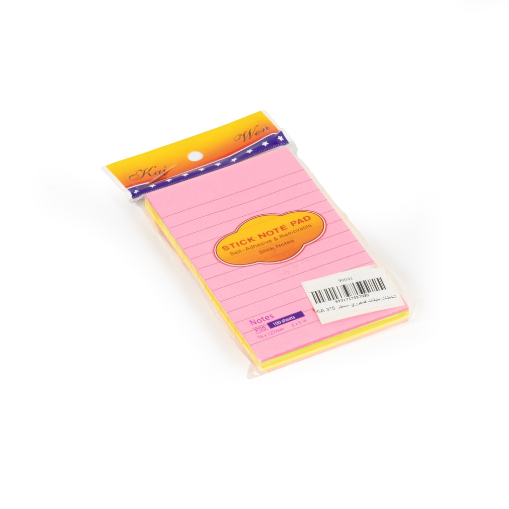 [2195] ورق ملاحظات مسطر طبقات فسفورى 5×3/ZS-410