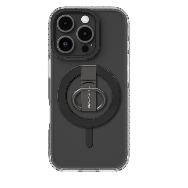 [2306] امازنج - حافظة AmazingThing Titan Pro Mag Grip المضادة للصدمات مع مغناطيس MagSafe لهاتف iPhone 16 Pro بحجم 6.3  بوصة - أسود