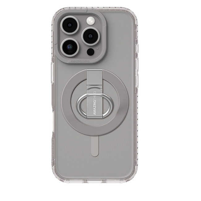 امازنج - حافظة Amazing Thing Titan Pro Mag Grip المضادة للصدمات مع مغناطيس MagSafe لهاتف iPhone 16 Pro Max بحجم 6.9 بوصة - رمادي