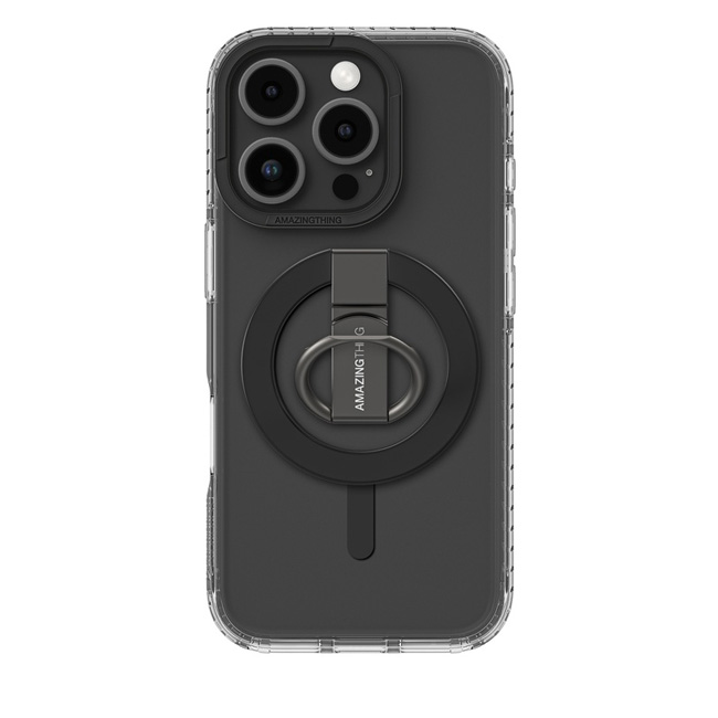 [2308] امازنج - حافظة AmazingThing Titan Pro Mag Grip المضادة للصدمات مع مغناطيس MagSafe لهاتف iPhone 16 Pro Max بحجم 6.9  بوصة - أسود
