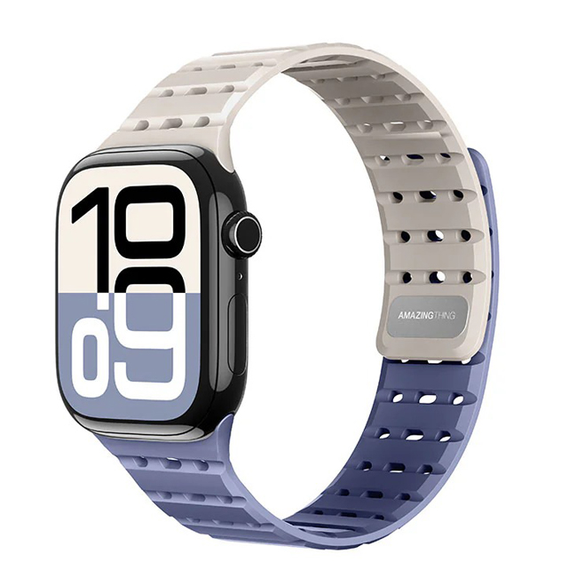 [2320] امازنج سوار AmazingThing Omni SilqLock لساعة Apple Watch بحجم 49/46/45/44/40  مم - أزرق نجمى