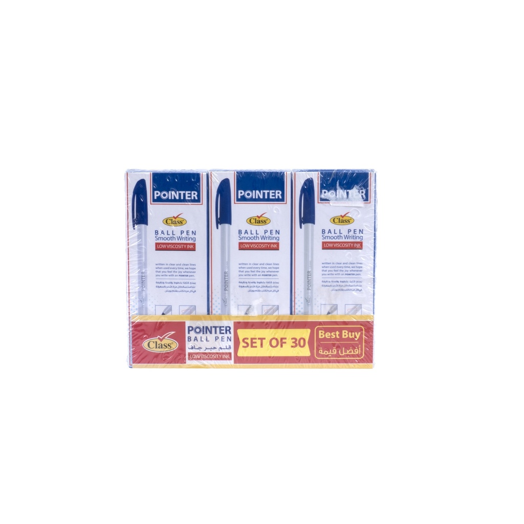 [3419] قلم جاف حبر من بوينتر كلاس 3  علبة ( 30  قلم ) 0.1  مل