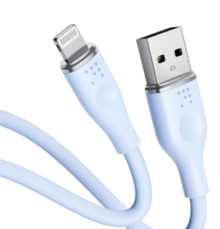 فولتمي - كابل  باور لينك السيليكون USB A إلى Lightning 3A / 1.2M موصل من سبائك الزنك / أزرق