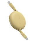 فولتمي  - كابل يويو باور لينك 3 أمبير بطول 1.0 متر قابل للسحب (كابل قابل للسحب في اتجاهين) من النوع C إلى النوع C اللون الرملي