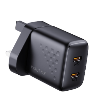 فولتمي - شاحن حائط  ريفو 35 ديو لايت (35 واط) أسود