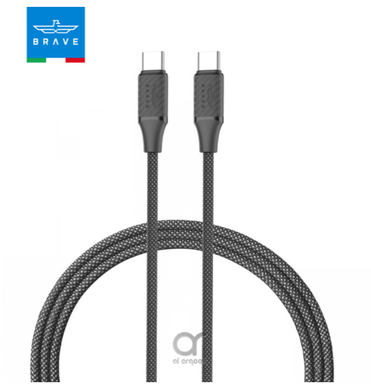 بريف كابل شحن سريع تايب سي إلى تايب سي بقوة 60 واط، بطول 1 متر، أسود
