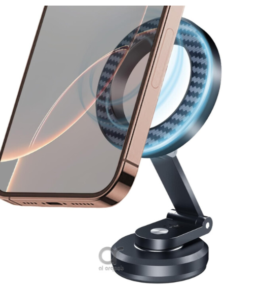 [3682] بريف حامل هاتف السيارة مغناطيسي لهاتف iPhone 16 Pro Max BHL-54، حامل دوار 360  درجة مع مغناطيس N52، حامل MagSafe لهاتف iPhone وSamsung - أسود