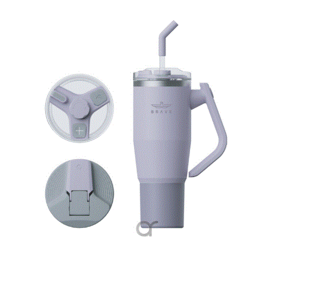 كوب السفر بريف عازل للحرارة والبرودة سعة 950  ملي - بنفسج