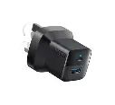 [37] شاحن جداري أنكر بقوة 33  واط، مزود بمنفذي USB/Type-C، لون أسود