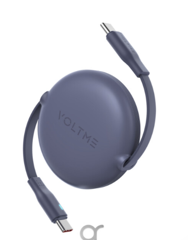 فولتمي كابل باور لينك يويو قابل للسحب من النوع سي إلى النوع سي - 60 وات شحن سريع للغاية