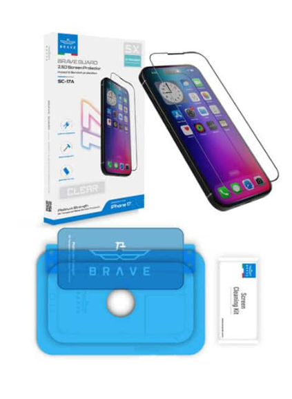 [3765] بريف - Brave Guard لحماية الصدمات والخدوش لهاتف iPhone 17 Pro – شفاف