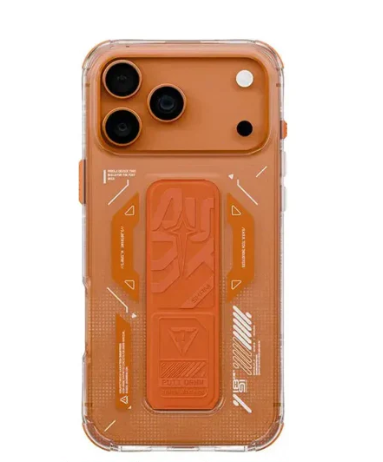 [3781] SKINARMA  -  جراب SKINARMA Helio Mag-Charge مع حامل قبضة لهاتف Apple iPhone 17 Pro Max (2025) - برتقالي