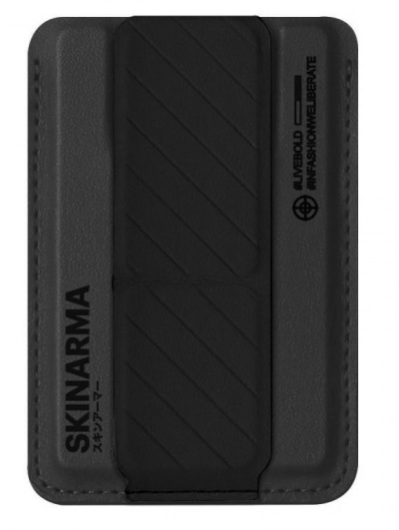 SKINARMA - حامل بطاقات ماج تشارج مع ستاند - اسود
