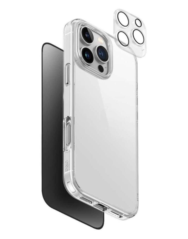 يونك - باكج 3 في 1 - CLEAR VALUE 360  - حماية شاشه + كفر + حماية عدسات الكاميرا