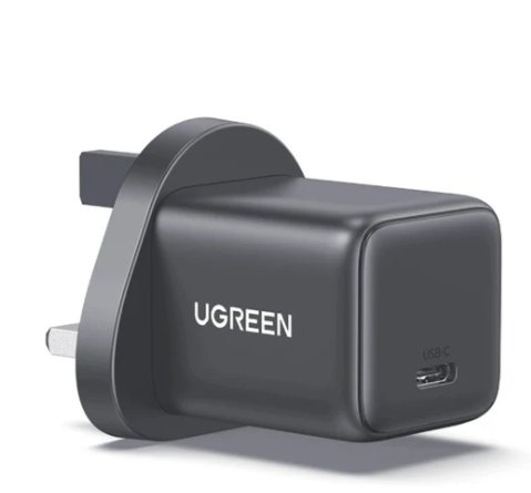 [3925] يوجرين - شاحن سريع 30  واط USB-C بمخرج واحد GaN  - رمادي فضائي