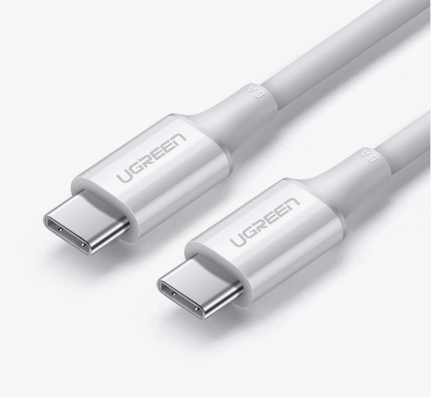 [3927] يوجرين - كابل شحن USB-C إلى USB-C   واط 100  بطول 2  متر (أبيض)