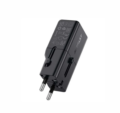 [3937] ايس فاست - فيش سفر  بمنفذ تايب سي بقوة 30  واط - اسود