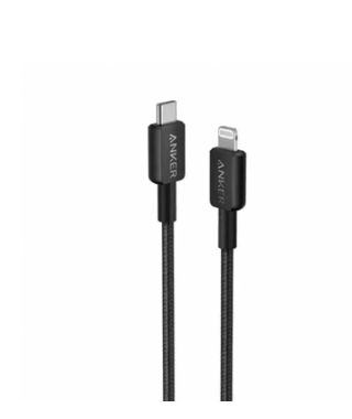 [3965] انكر - واير تايب سي الى لايتنينق قماشي 0.9  متر - اسود