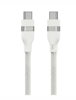 [3968] انكر - واير تايب سي الى تايب سي 240  واط 1.8  سم - ابيض