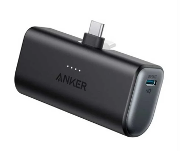 انكر - بطارية نانو مع موصل USB-C مدمج قابل للطي بسعة 5000 ملي امبير بقوة 22.5 واط - اسود