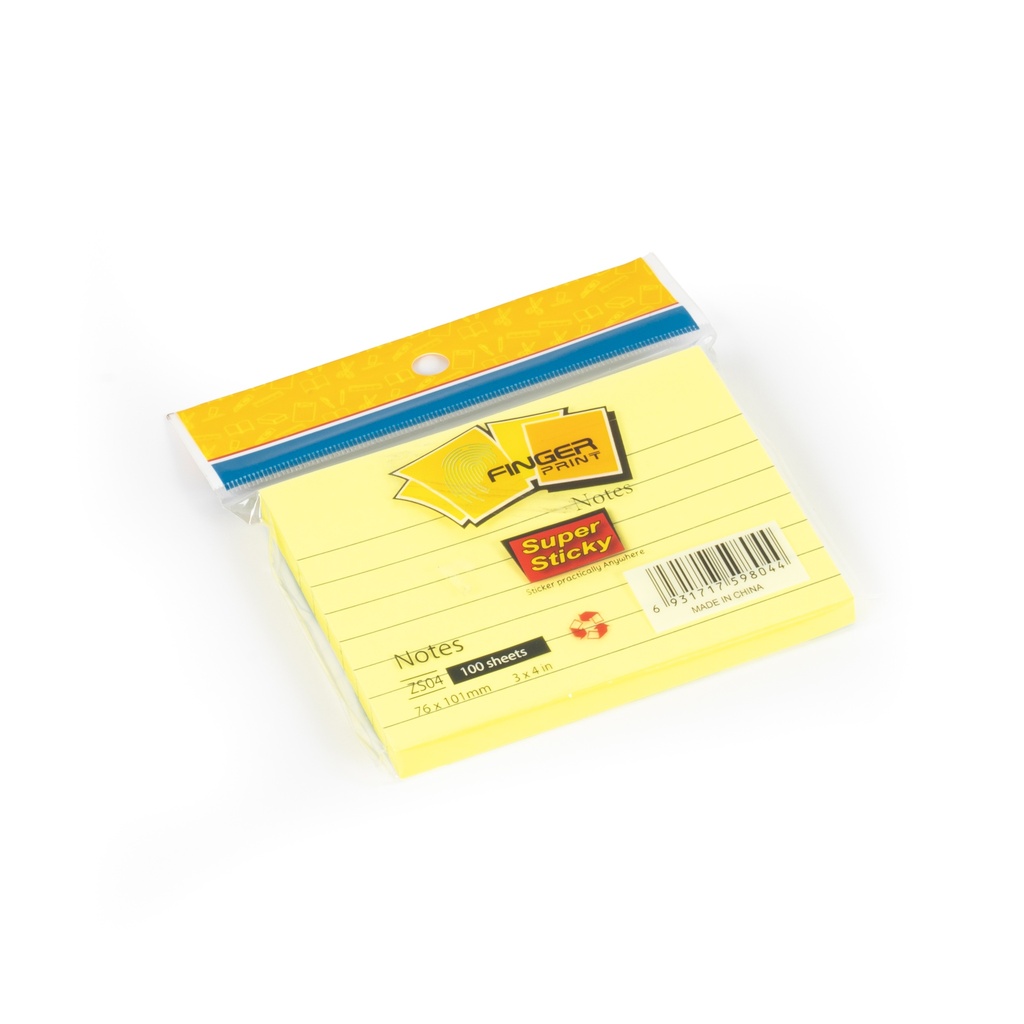 [466] ورق ملاحظات اصفر مسطر 4*3 ZS-04