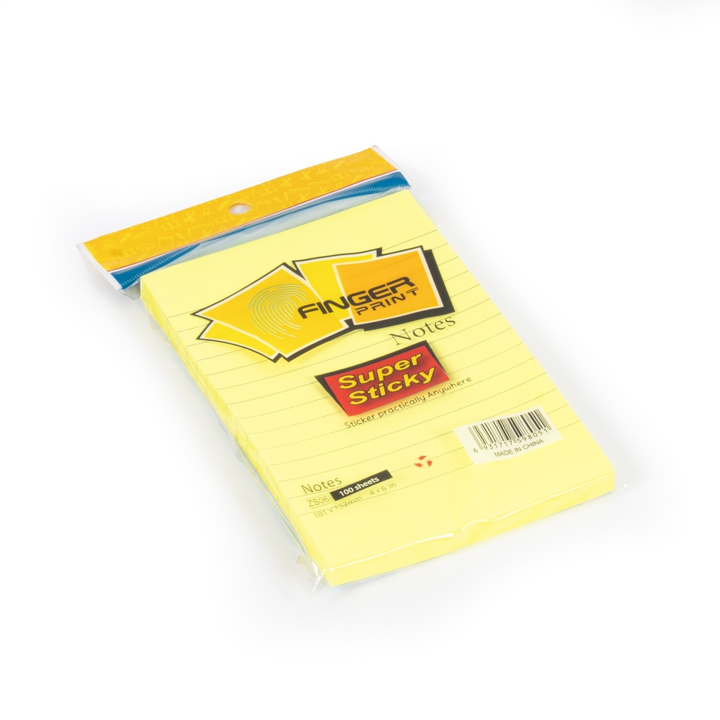 [468] ورق ملاحظات اصفر مسطر4*6 ZS-06