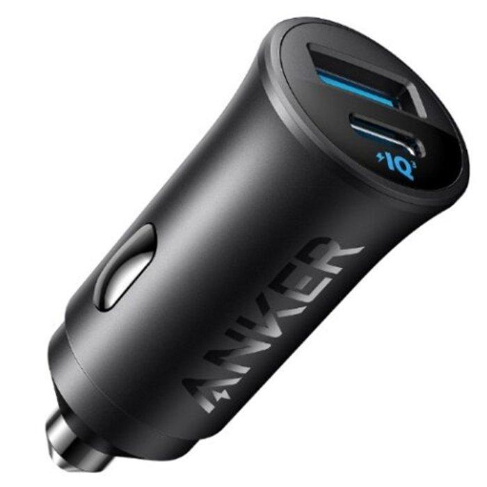 [482] Anker Car Charger, 30W, (2 Ports) USB and USB-C Port, Black