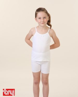 طقم علاق رفيع مع شورت بناتي - تراي (3-4)