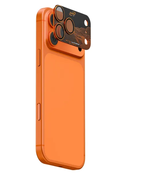 [SK-IP17PRO-LENS-SONIX-ORG] سكين ارما - سونيكس حماية عدسة الكاميرا لهاتف ايفون 17  برو - برتقالي