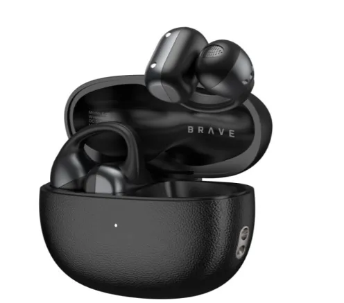 بريف - سماعات BRAVE ClipFit Pro اللاسلكية المفتوحة E-32BK | بلوتوث 6.0، تصميم مشبك الأذن، تشغيل 18 ساعات – أسود