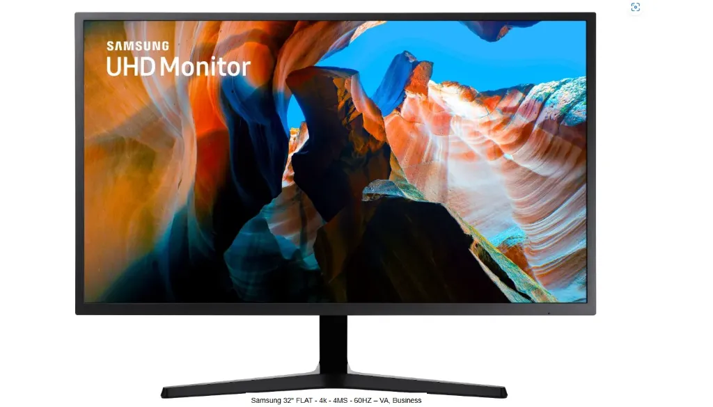[LU32J590UQMXUE] شاشه سامسونج مسطحه 32  بوصة - دقة 4K - زمن استجابة 4  مللي ثانية - معدل تحديث 60  هرتز - VA، للأعمال