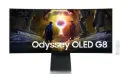 شاشة سامسونج بوصة الألعاب جي8 - 34.0 بوصة OLED منحنية / فوق إلى / زمن استجابة 0.03 مللي ثانية / يو اس بي HDMI 2.1 / منفذ العرض .4 / واي-فاي بلوتوث فضي شاشة