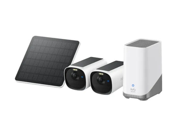 [E8144323] EUFY - مجموعة Eufy Cam E40  المكونة من كاميرتين (HomeBase™ S380  ولوحة شمسية) - يو اس بي/ أبيض