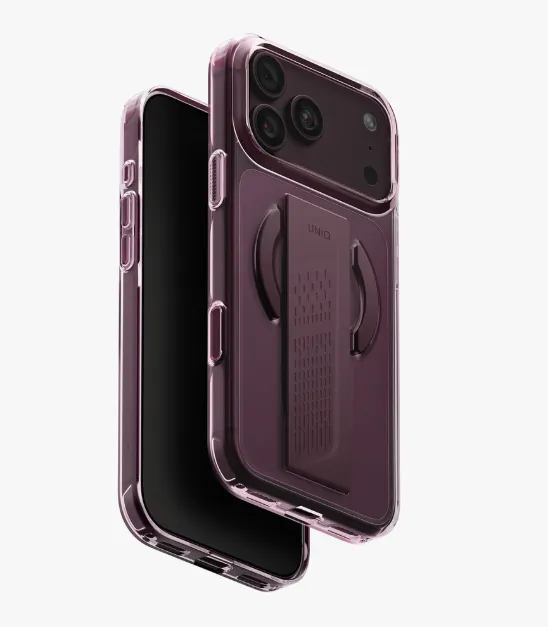 [8886463699157] يونيك - كفر Heldro Air Grip - للايفون 18  بروماكس - عنابي