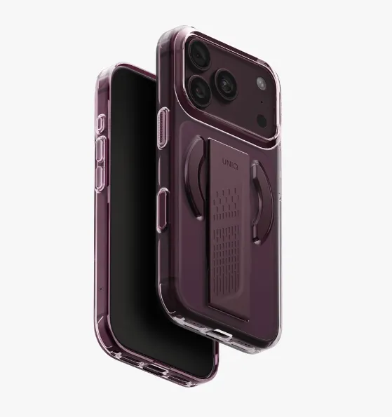 [8886463699126] يونيك - كفر Heldro Air Grip - للايفون 18  برو - عنابي