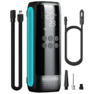[6976633390105] راف باور - منفاخ إطارات السيارات الذكي RAVPower RP-PC1084Pro أسود